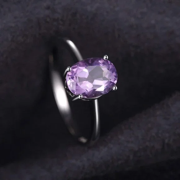 💜 1.16ct Amethyst Ring - 925 Sterling Silver - Picture 2 of 6